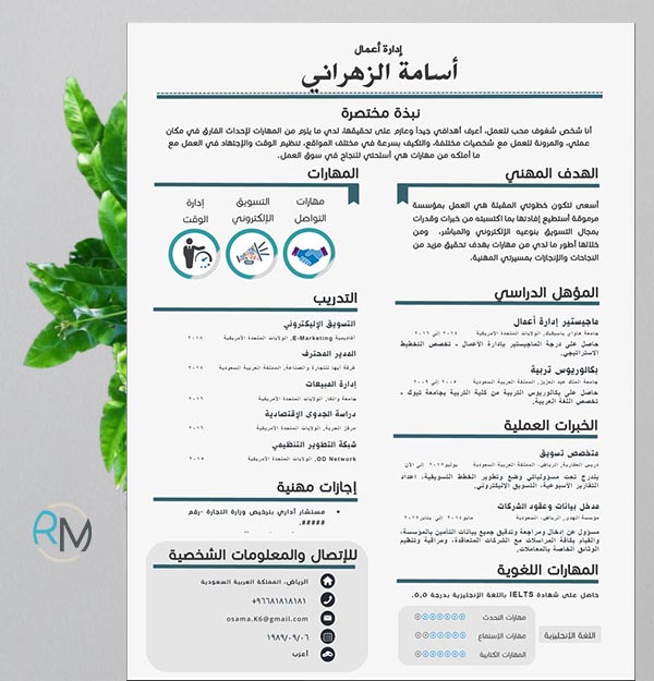 Arabic Cv Template Word Free Download