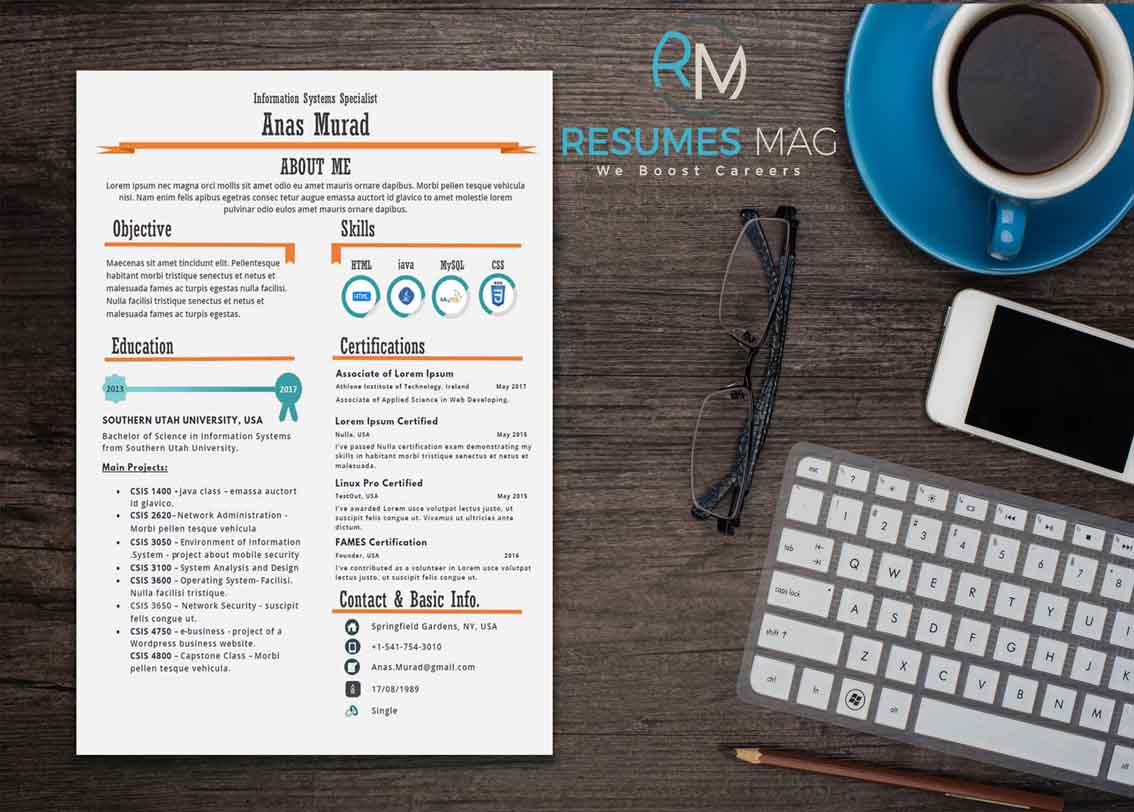 Hola - One Page Infographic Resume Template