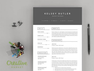 Two Page Minimal Resume Template and A Cover Letter
