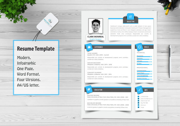 Sombra Modern English Resume Template